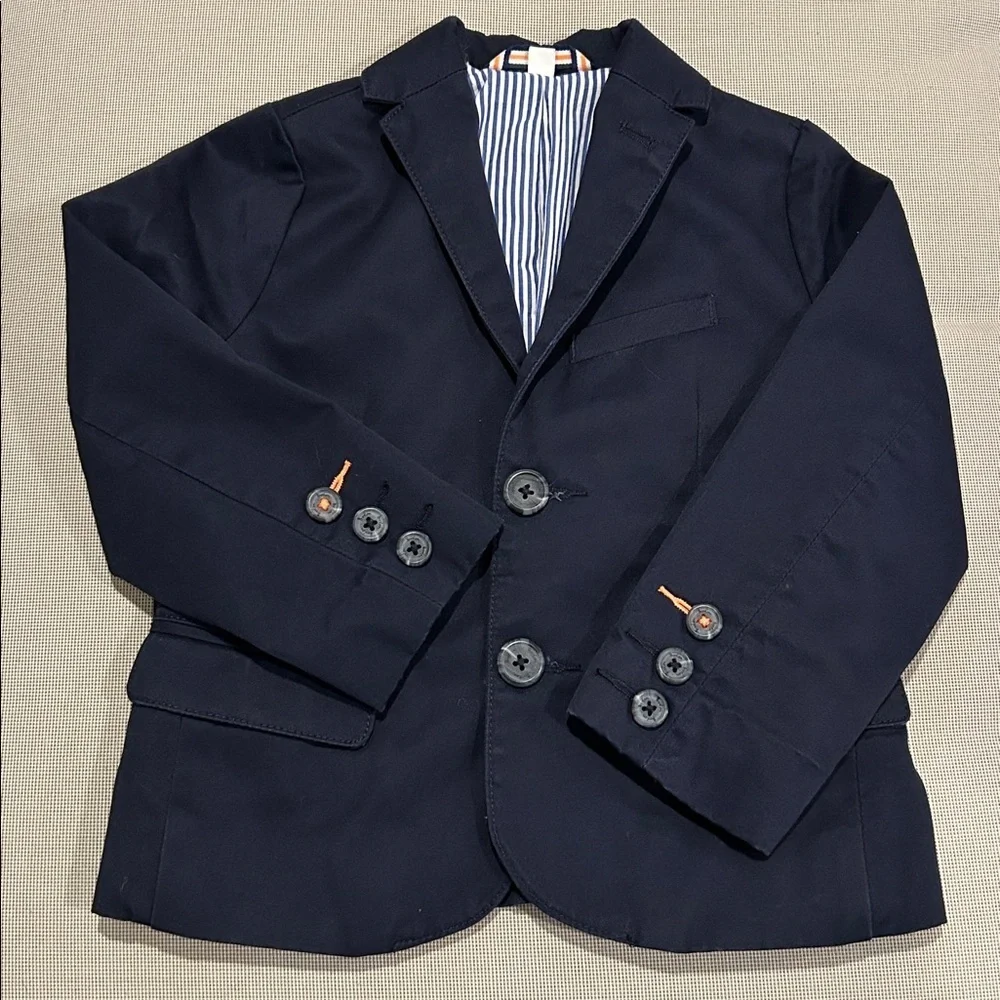 Boden Classic Preppy Cotton Navy Lined Blazer Toddler Size 2-3 Years